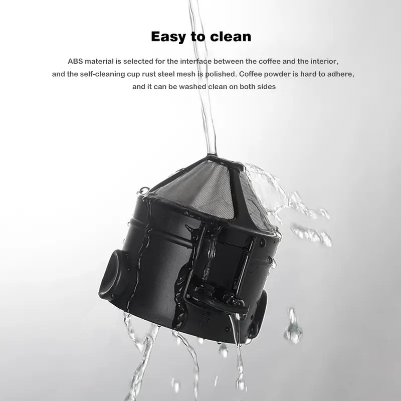 500-Mesh Folding Stainless Steel Coffee Filter – Portable Reusable Hand-Flush Filter